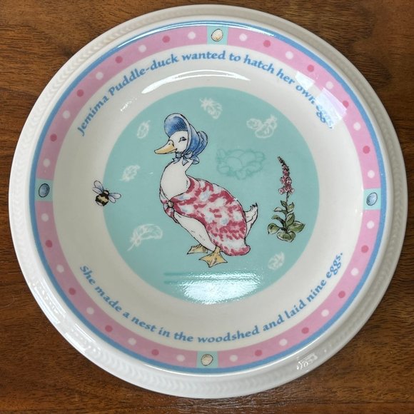 Wedgwood Jemima Puddle-Duck Child's Plate Beatrix Potter 6.25" 2003 Easter Pink - Picture 2 of 8